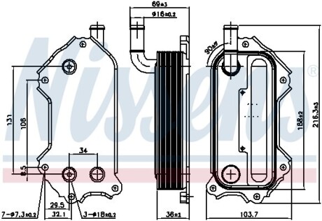 Радиатор масляный LEXUS IS/ TOYOTA AVENSIS, RAV 4 NISSENS 91117