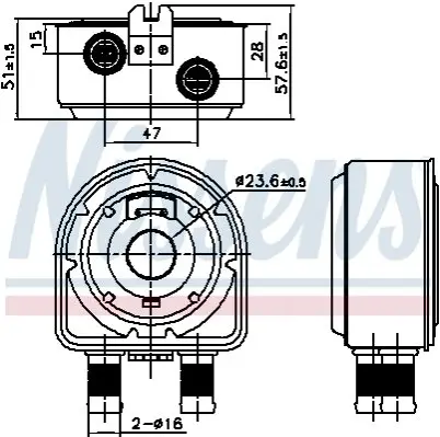 Радіатор масляний HYUNDAI SANTA FE (DM) (12-) (вир-во Nissens) NISSENS 91295 (фото 1)