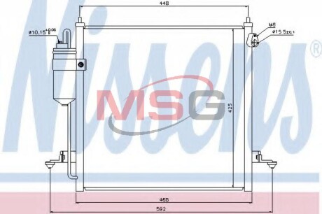 Конденсатор кондиционера MITSUBISHI L 200 (KA, KB) (06-) 2.5 D NISSENS 940068 (фото 1)