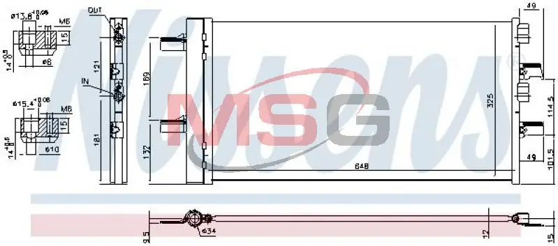 Конденсатор кондиціонера BMW F40/ F44/ F48/ F39 (вир-во Nissens) NISSENS 940741 (фото 1)