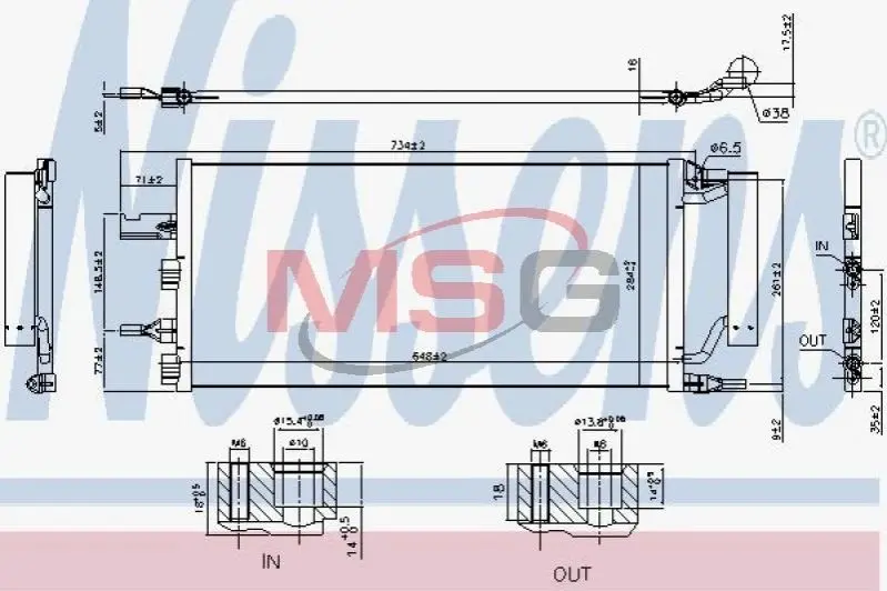 Конденсатор кондиціонера BMW X1 F48 (15-) (вир-во Nissens) NISSENS 940759 (фото 1)