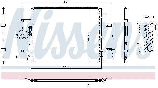 HYUNDAI Радіатор кондиціонера (кондесатор) KONA 1.6 19- NISSENS 940985 (фото 1)