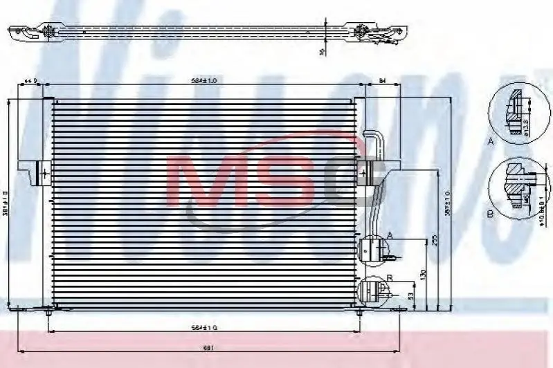 Конденсатор кондиціонера FORD (вир-во Nissens) NISSENS 94308 (фото 1)