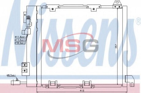 Конденсер кондиціонера NISSENS 94385