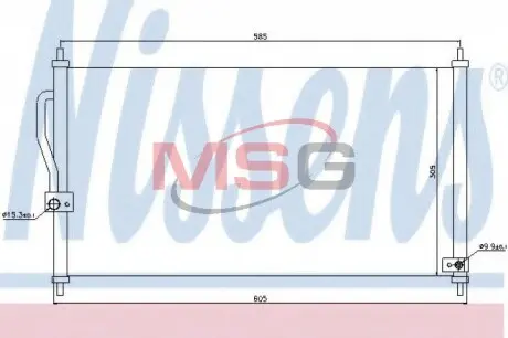 Конденсер кондиціонера NISSENS 94458