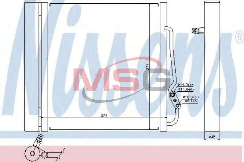 Радіатор кондиціонера SMART (вир-во Nissens) NISSENS 94543 (фото 1)