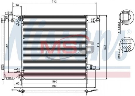 Конденсатор кондиционера ML-CLASS W 163 (98-) NISSENS 94568