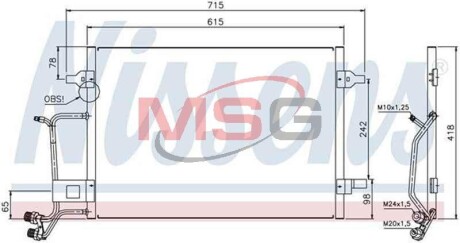 Конденсатор кондиционера AUDI; VW NISSENS 94594