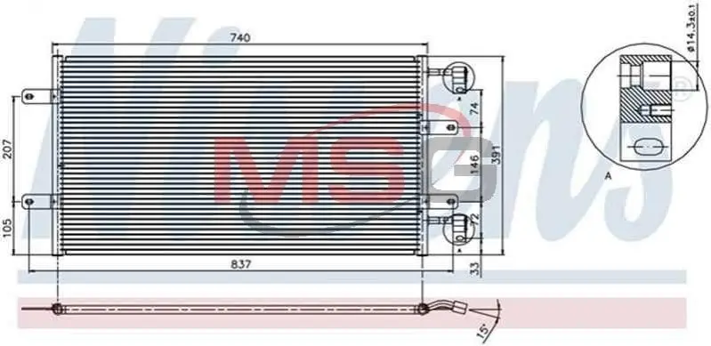 Конденсатор кондиціонера OPEL, NISSAN, RENAULT (вир-во Nissens) NISSENS 94678 (фото 1)