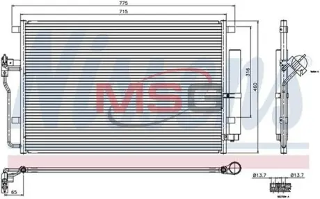 Радіатор кондиціонера NISSENS 94917
