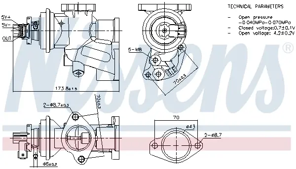 ZAWаR EGR OPEL 17CDTI NISSENS 98475 (фото 1)