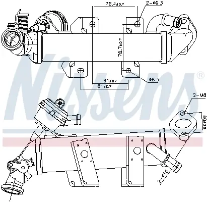 Радиатор отработанных газов NISSAN X-TRAIL/ RENAULT TRAFIC (пр-во Nissens) NISSENS 989389 (фото 1)