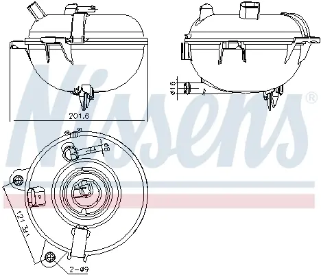 Бачок розширювальний з кришкою VW Golf 2012 (вир-во Nissens) NISSENS 996130 (фото 1)