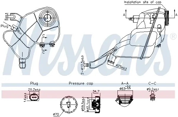 Бачок розширювальний MERCEDES-BENZ S-SERIES W221 (вир-во Nissens) NISSENS 996204 (фото 1)