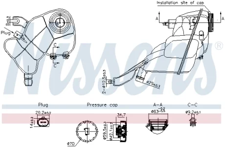 Бачок розширювальний MERCEDES-BENZ S-SERIES W221 (вир-во Nissens) NISSENS 996204