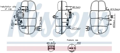 Бачок розширювальний з кришкою OPEL MERIVA (2003) (вир-во Nissens) NISSENS 996237