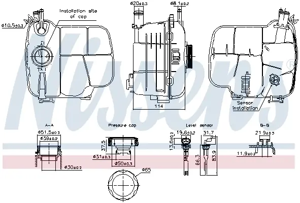 Бачок розширювальний з кришкою OPEL ASTRA (2004) (вир-во Nissens) NISSENS 996305 (фото 1)