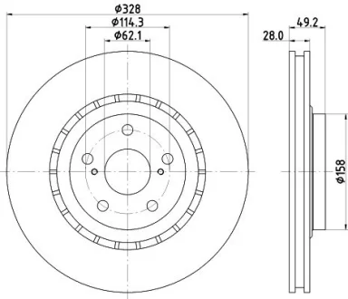Диск тормозной передний Toyota RAV-4 2.0, 2.2 (12-)/ Lexus NX 200t, 300h, RX 350 (14-)  NISSHINBO ND1095K