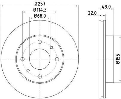 Диск тормозной передний Nissan Primera 1.6, 2.0 (96-00) NISSHINBO ND2018K