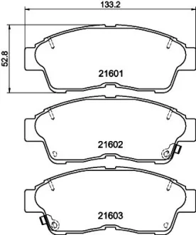 Колодки гальмівні дискові передні Toyota Corolla, RAV-4 1.6, 1.9, 2.0 (97-00)  NISSHINBO NP1000