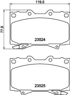 Колодки тормозные дисковые передние Toyota Land Cruiser 100 4.0, 4.2, 4.7 (98-), Cruiser 150 (10-)  NISSHINBO NP1018