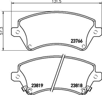 Колодки гальмівні дискові передние Toyota Corolla 1.4, 1.6, 1.8, 2.0 (02-07) NISSHINBO NP1049