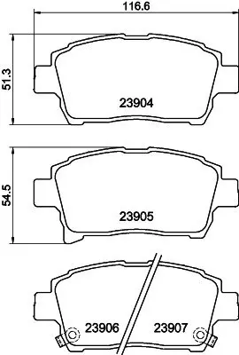 Гальмівні колодки TOYOTA Soluna/Yaris/Corolla \'\'F \'\'1.0i-1.5i \'\'>>05 NISSHINBO NP1054 (фото 1)