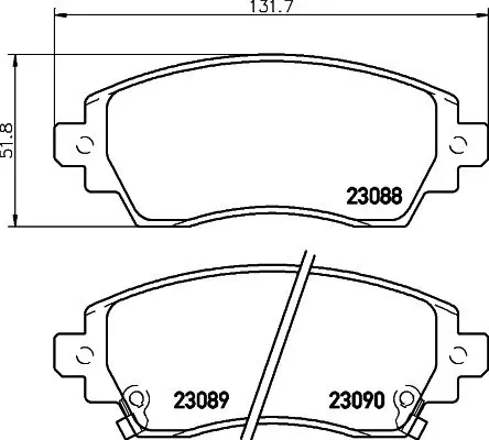 Колодки гальмівні дискові передние Toyota Corolla 1.4, 1.6, 2.0 (97-02) NISSHINBO NP1120 (фото 1)