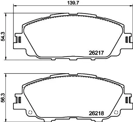 Гальмівні колодки TOYOTA Corolla/Yaris Cross "F "18>> NISSHINBO NP1176 (фото 1)