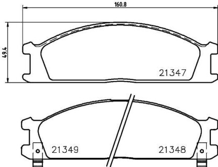 Колодки тормозные дисковые передние Nissan Pathfinder, Pick Up 2.4, 2.7, 3.2 (98 NISSHINBO NP2008