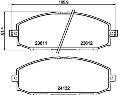 Колодки гальмівні дискові передні Nissan Patrol 3.0, 4.2, 4.8 (00-) (NP2026)  NISSHINBO NP2026SC