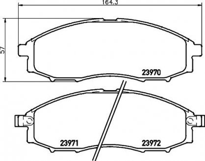 Колодки гальмівні дискові передній Nissan Navara (97-), NP300 (08-) NISSHINBO NP2027SC