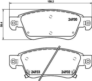 Колодки гальмівні дискові передние Infiniti FX37, FX50 3.7 (08-) NISSHINBO NP2056