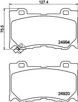 Колодки гальмівні дискові передние Infiniti FX, Q50, Q70, QX70 3.7 (08-)  NISSHINBO NP2058