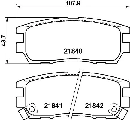 Колодки гальмівні дискові задні Mitsubishi Pajero II 2.6, 2.8, 3.0 (94-00) NISSHINBO NP3002 (фото 1)