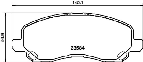 Гальмівні колодки CITROEN/MITSUBISHI/ PEUGEOT C4/Lancer/Outlander/4008 "F "96>> NISSHINBO NP3009