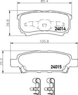 Колодки тормозные дисковые задние Mitsubishi Lancer 1.5, 1.6, 1.8 (08-), Outlander 2.0, 2.4 (03-06)  NISSHINBO NP3011