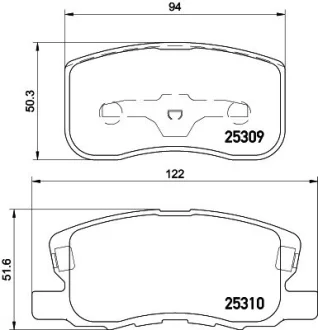 Колодки тормозные дисковые передние Mitsubishi Colt 1.1, 1.3, 1.5 (04-12) NISSHINBO NP3020