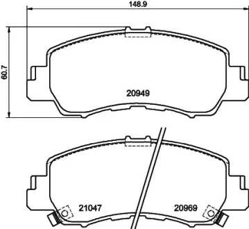 Колодки гальмівні дискові передні Mitsubishi Eclipse Cross (17-)  NISSHINBO NP3057