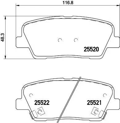 Колодки тормозные дисковые задние Hyundai Santa Fe/Kia Sportage 2.0, 2.2, 2.4 (09-) NISSHINBO NP6083 (фото 1)
