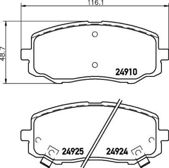 Колодки гальмівні дискові передние Hyundai i10, i20/Kia Picanto 1.0, 1.1, 1.2 (04-) NISSHINBO NP6085