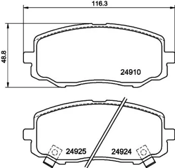 Колодки гальмівні дискові передние Hyundai i10, i20/Kia Picanto 1.0, 1.1, 1.2 (04-)  NISSHINBO NP6085