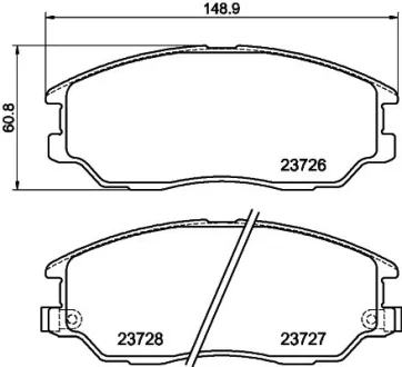 Колодки гальмівні дискові передние Hyundai Terracan 2.9, 3.5 (03-06)  NISSHINBO NP6092