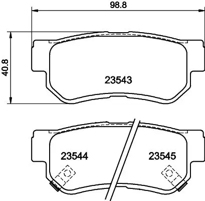 Гальмівні колодки HYUNDAI Sonata V \'\'2,0-3,3 \'\'04-10 NISSHINBO NP6116 (фото 1)