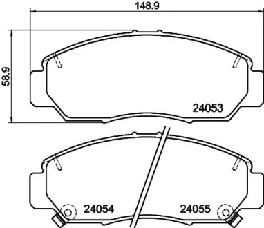Колодки тормозные дисковые передние Honda Accord VII 3.0, 3.5 (07-12), FR-V 1.8, 2.0 (04-)  NISSHINBO NP8007