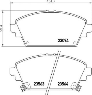 Гальмівні колодки HONDA Accord 2.0i,2.3i -03 NISSHINBO NP8028