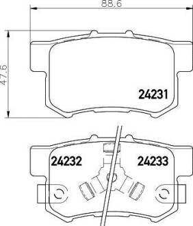 Колодки тормозные дисковые задние Honda Accord 2.0, 2.2, 2.4 (02-), Civic VII (01-05)/Suzuki SX-4 1.6. 2.0 (06-) NISSHINBO NP8037 (фото 1)