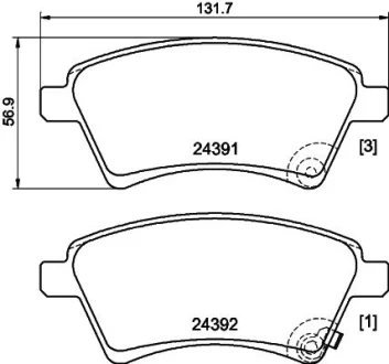 Колодки гальмівні дискові передние Suzuki SX4 1.5, 1.6, 1.9, 2.0 (06-)  NISSHINBO NP9017
