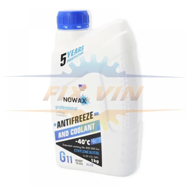 Антифриз блакитний G11. 1кг. готовий розчин NOWAX NX01007 (фото 1)