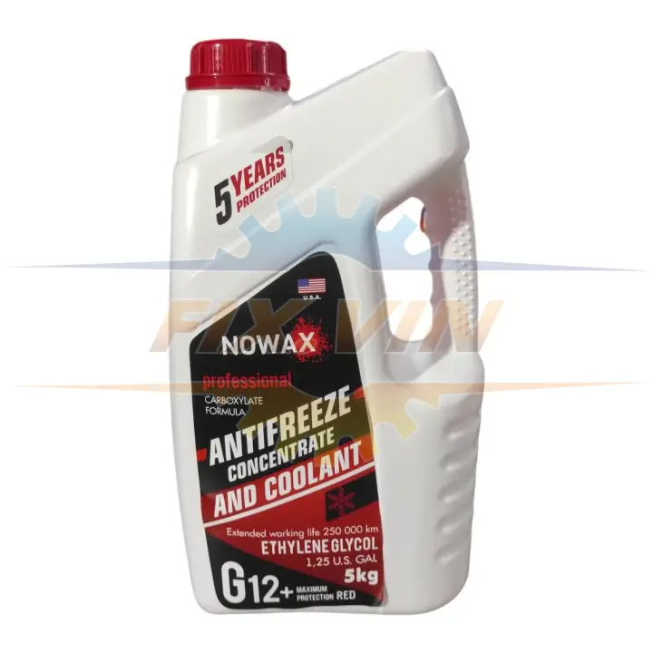 ANTIFREEZEE Concentrate G12+ RED Антифриз Концентрат 5Kg (4шт./уп.) NOWAX NX05004 (фото 1)
